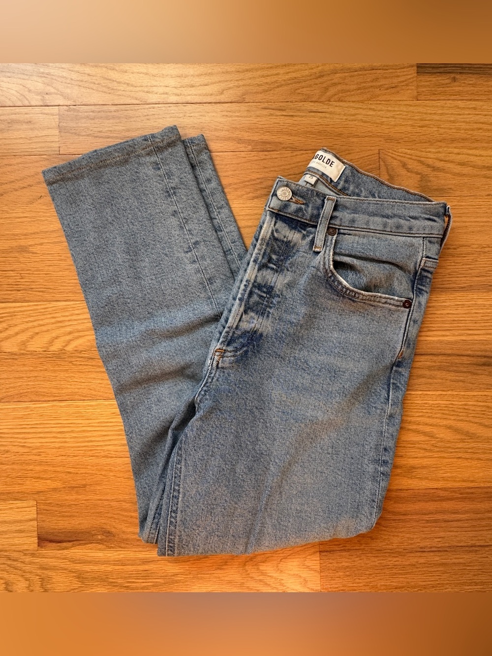 Agolde Riley High Rise Straight Crop Jeans 25